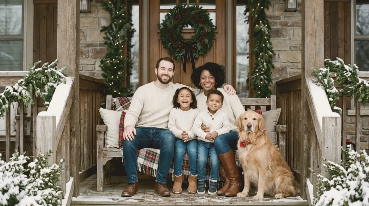 20 Christmas card photo ideas (families, couples and pets)