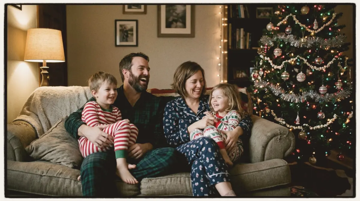 15 Christmas family photo poses for at home