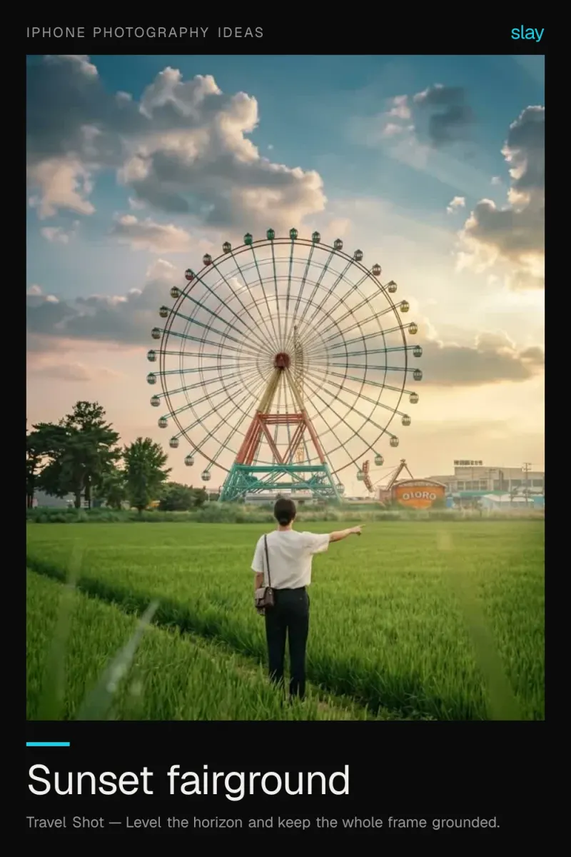 iPhone Photo Ideas: Sunset Fairground With One Subject