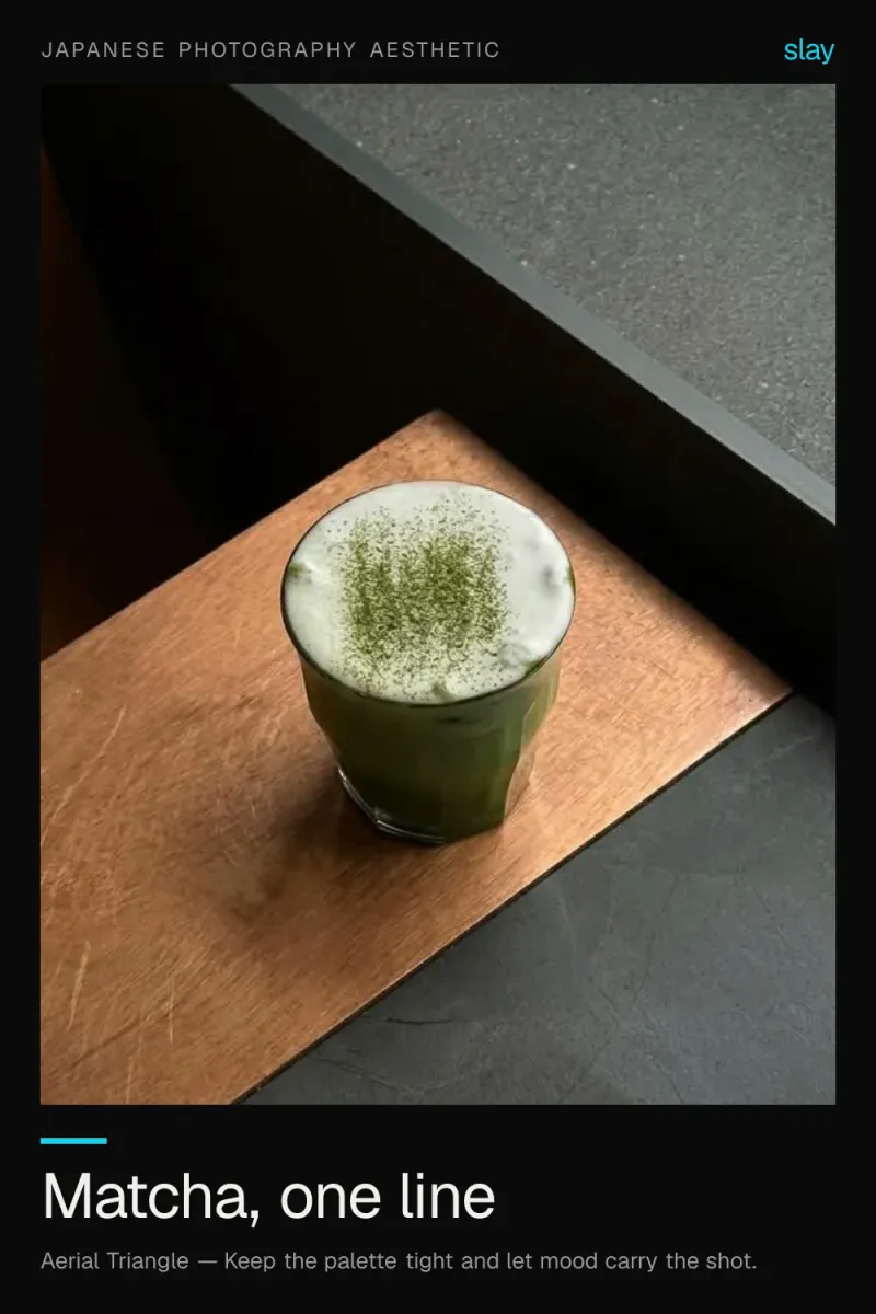 Japanese Photography Aesthetic: Minimal Matcha Photo Ideas