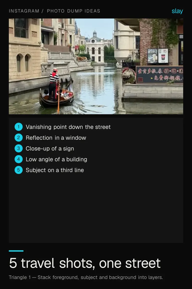 Travel Photo Dump Ideas: 5 Shots From One Street